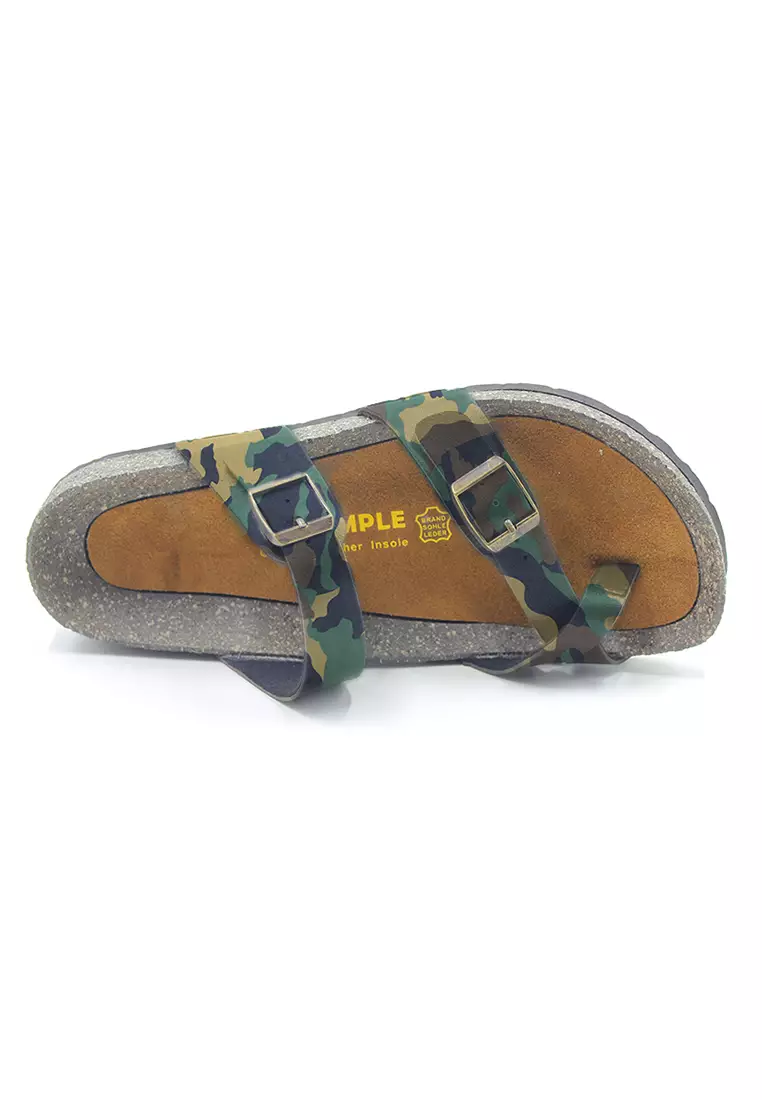 SoleSimple Dublin - Camouflage Leather Sandals & Flip Flops & Slipper