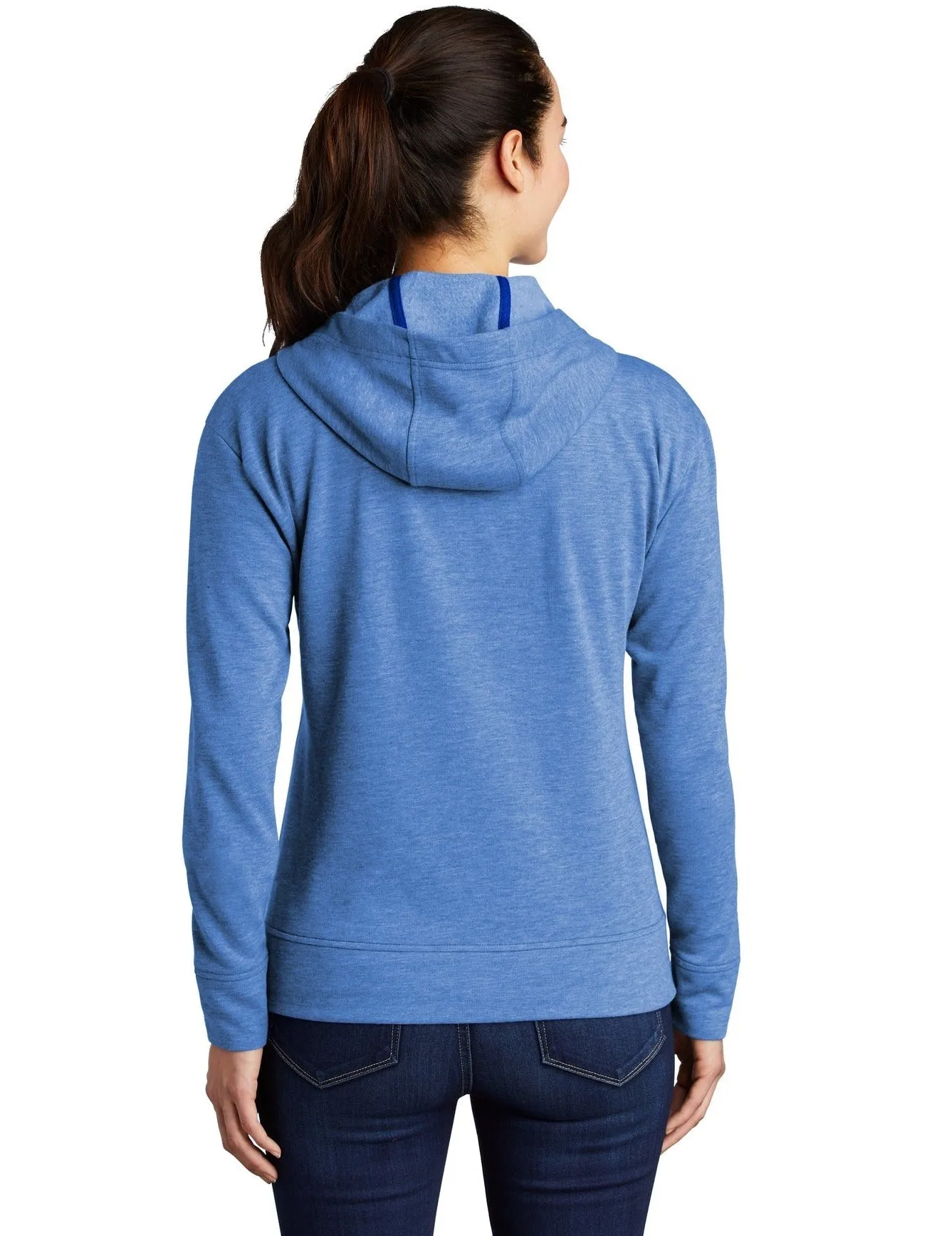 Sport-Tek Ladies Posicharge Tri-Blend Wicking Fleece Full-Zip Hooded Jacket