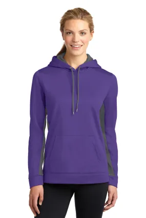 Sport-Tek  Ladies Sport-Wick  Fleece Colorblock Hooded Pullover. LST235