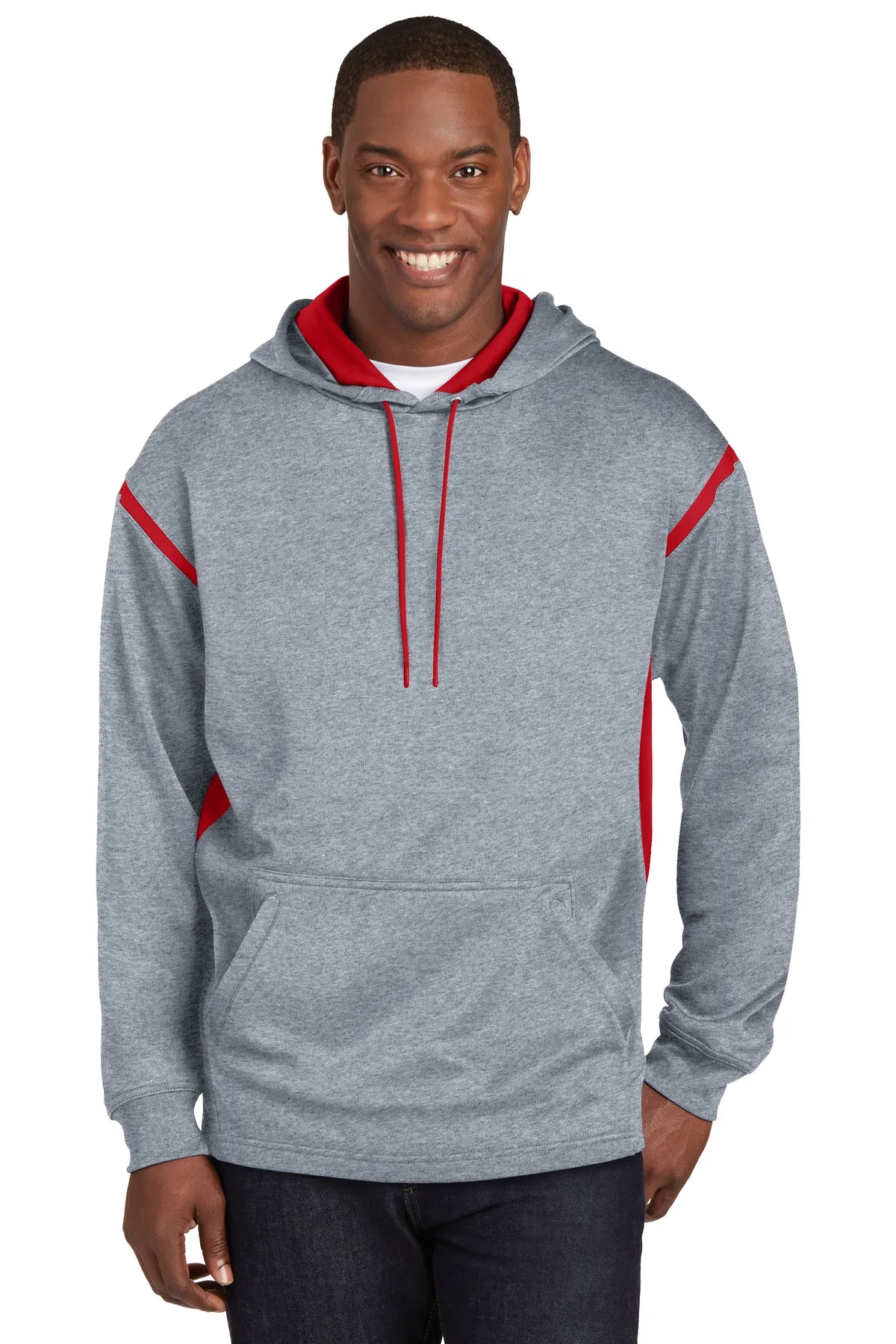 Sport Tek TST246 Sport-Tek Tall Tech Fleece Colorblock  Hooded Sweatshirt SKU: TST246