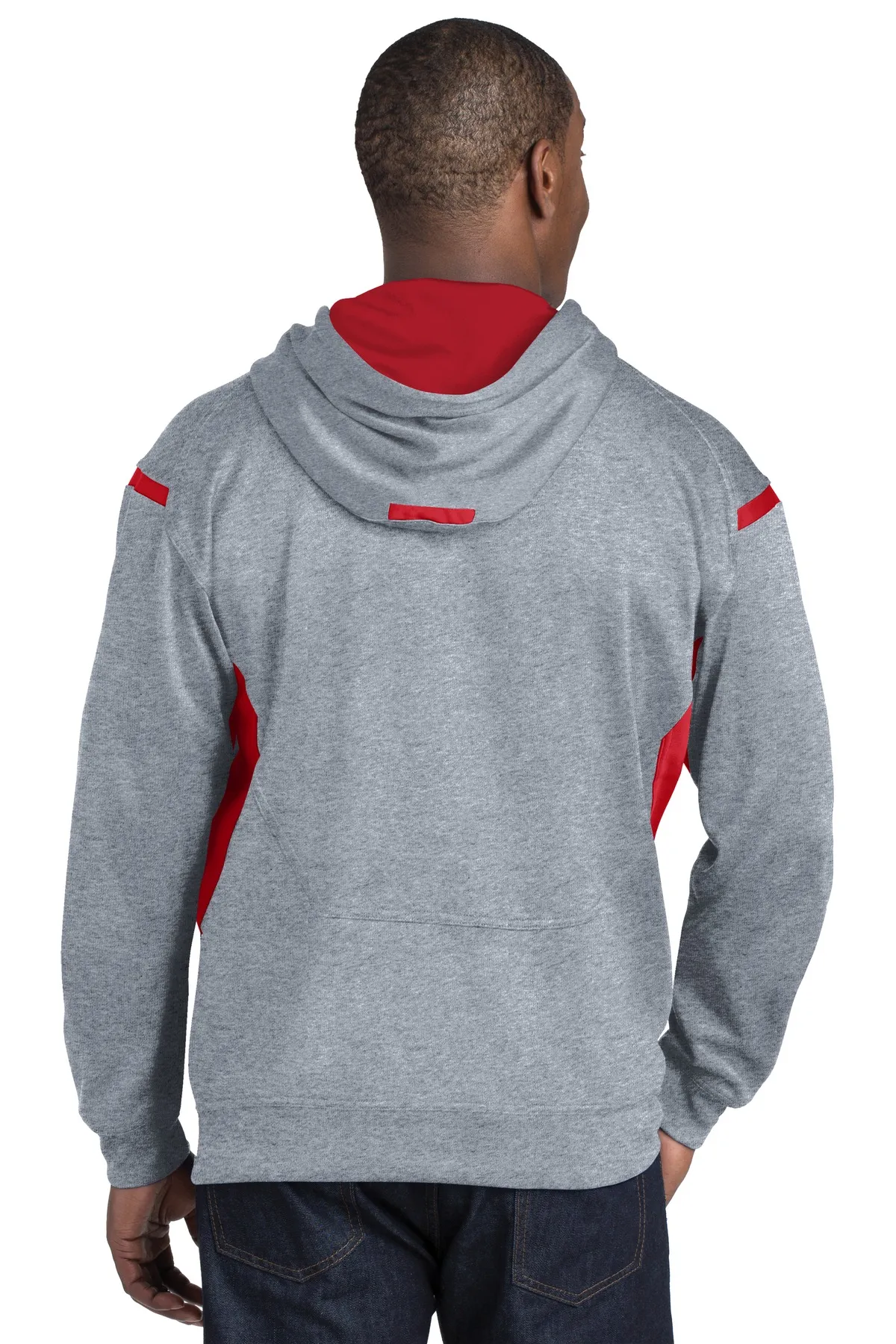 Sport Tek TST246 Sport-Tek Tall Tech Fleece Colorblock  Hooded Sweatshirt SKU: TST246