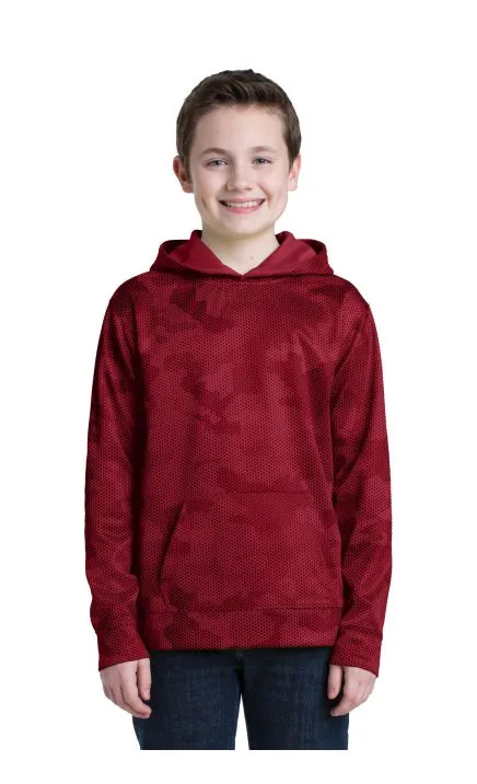 Sport-Tek YST240 Youth Sport-Wick CamoHex Fleece Hooded Pullover