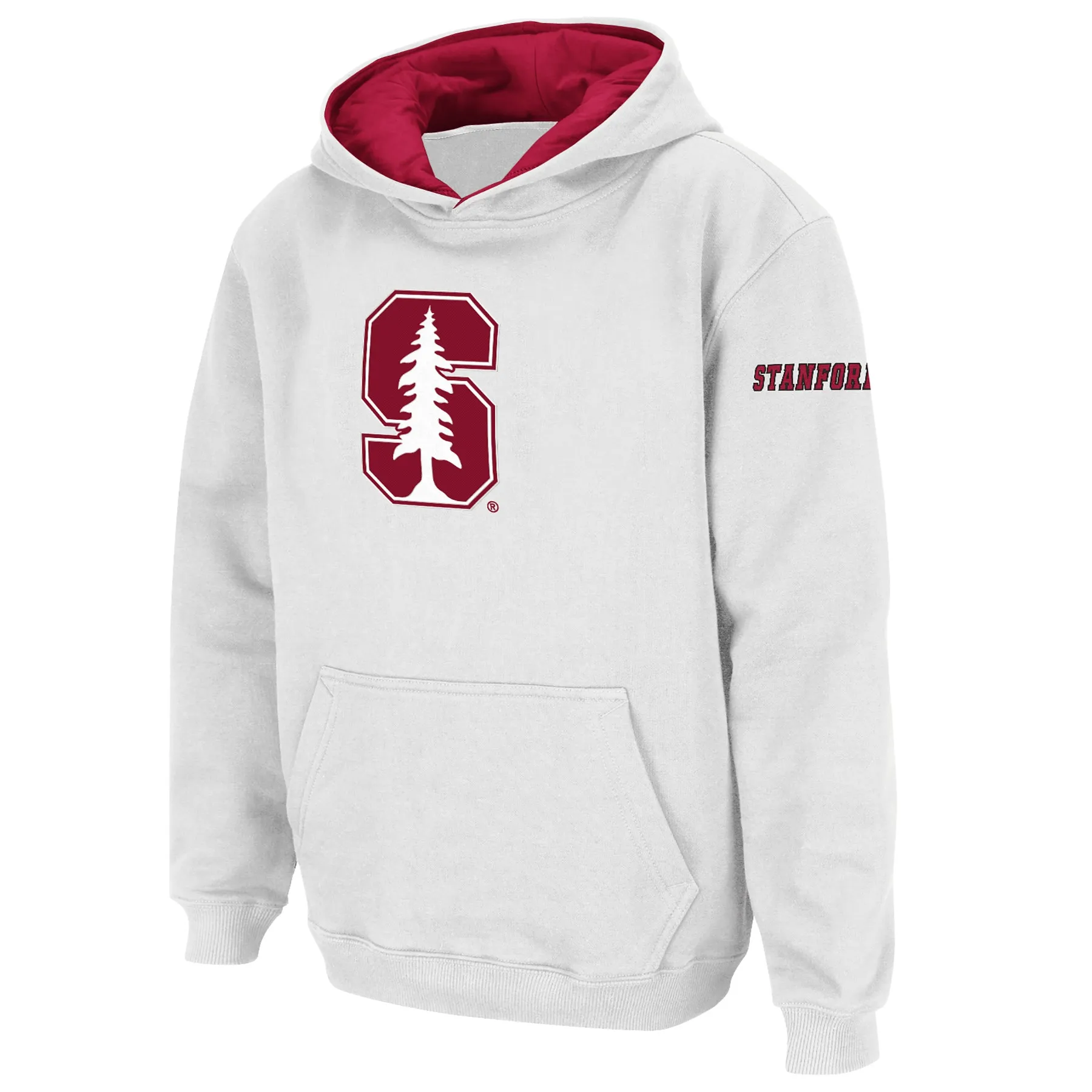 Stadium Athletic Stanford Cardinal Youth White Big Logo Pullover Hoodie