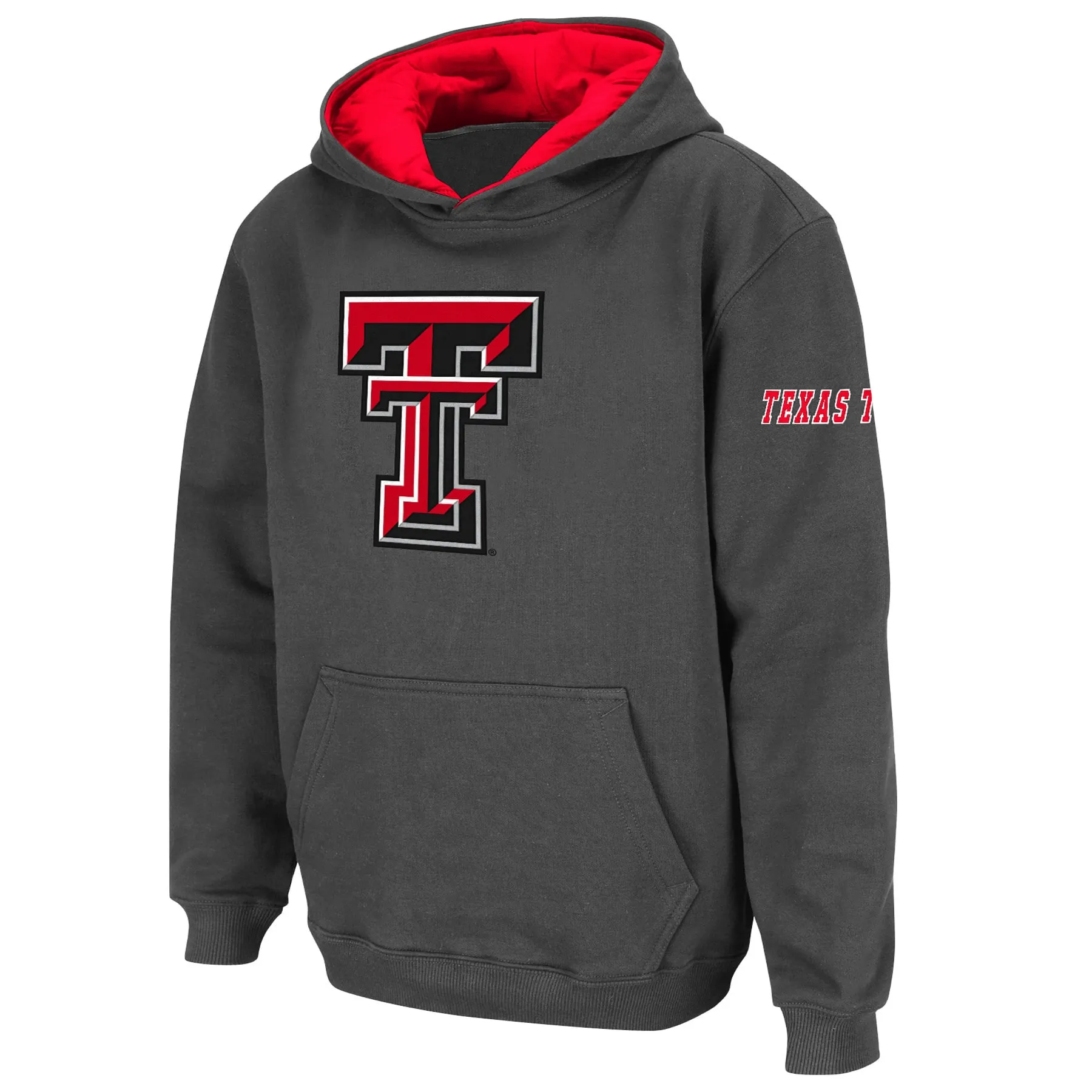 Stadium Athletic Texas Tech Red Raiders Youth Charcoal Big Logo Pullover Hoodie