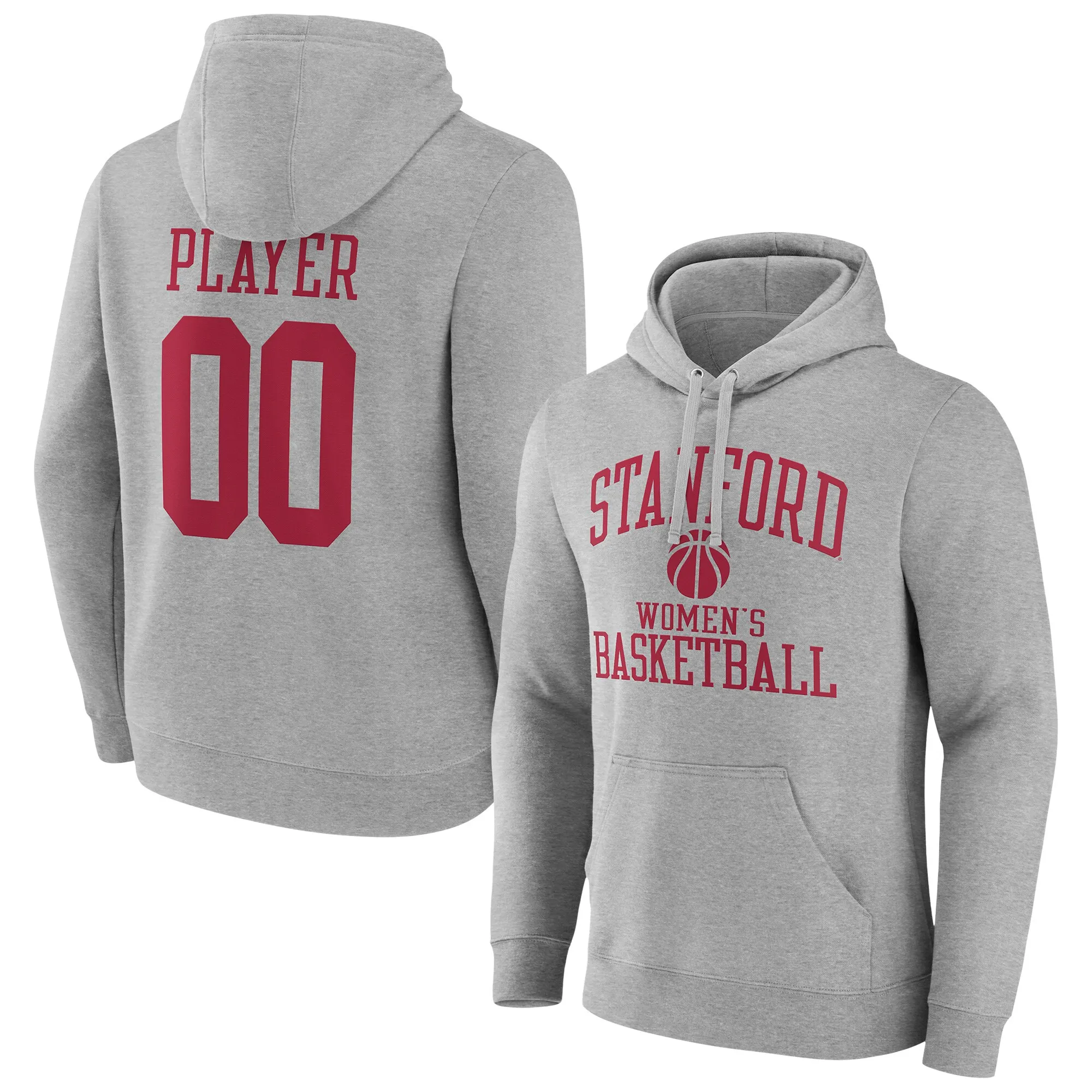 Stanford Cardinal Gray Women's Basketball Pick-A-Player NIL Gameday Tradition Pullover Hoodie