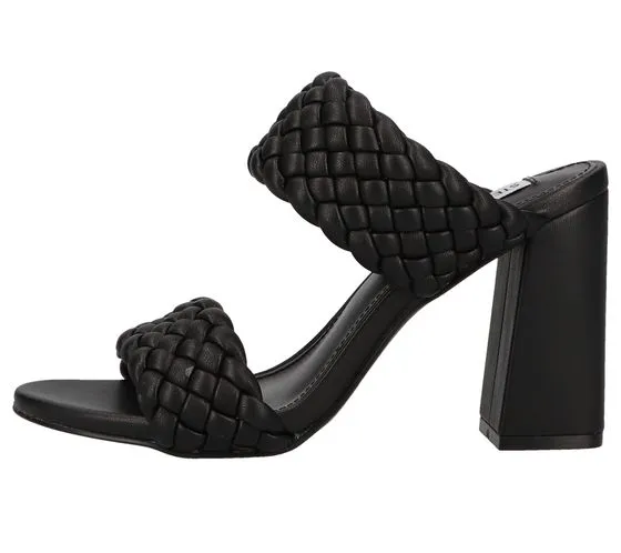 STEVE MADDEN Mules de mujer de tacón con tiras trenzadas SM11001435-02002-001 Negro