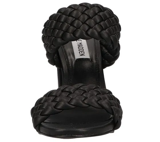STEVE MADDEN Mules de mujer de tacón con tiras trenzadas SM11001435-02002-001 Negro