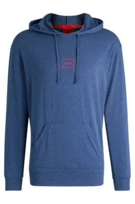 Stretch-cotton relaxed-fit hoodie with logo print