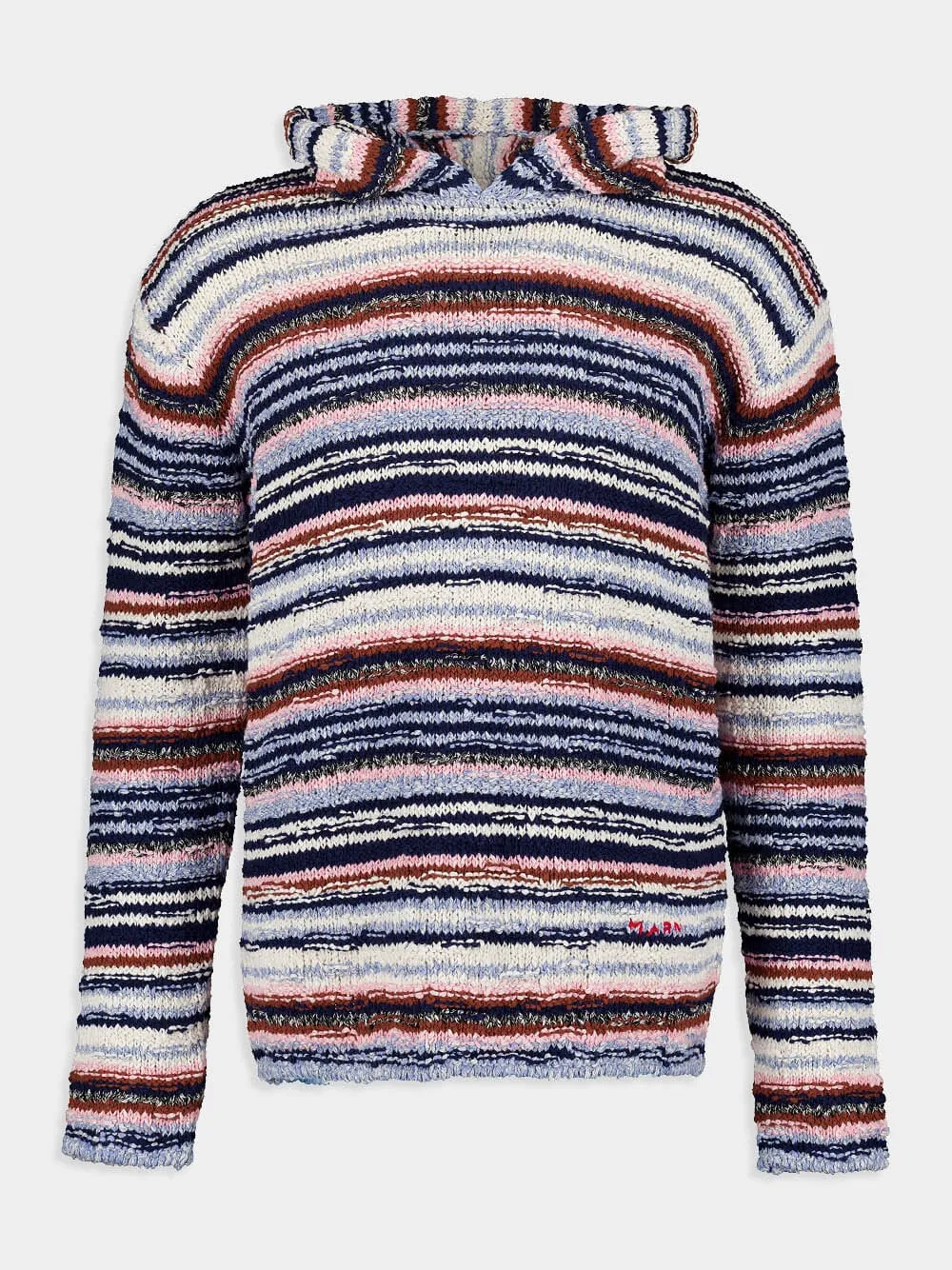 Striped Cotton Hooded Jumper