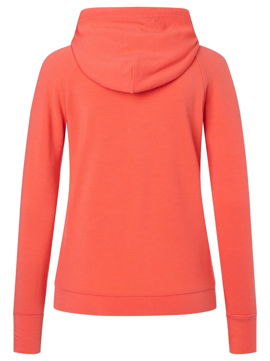 super.natural Women's Essential Zip Hoodie Living Coral | Buy super.natural Women's Essential Zip Hoodie Living Coral 