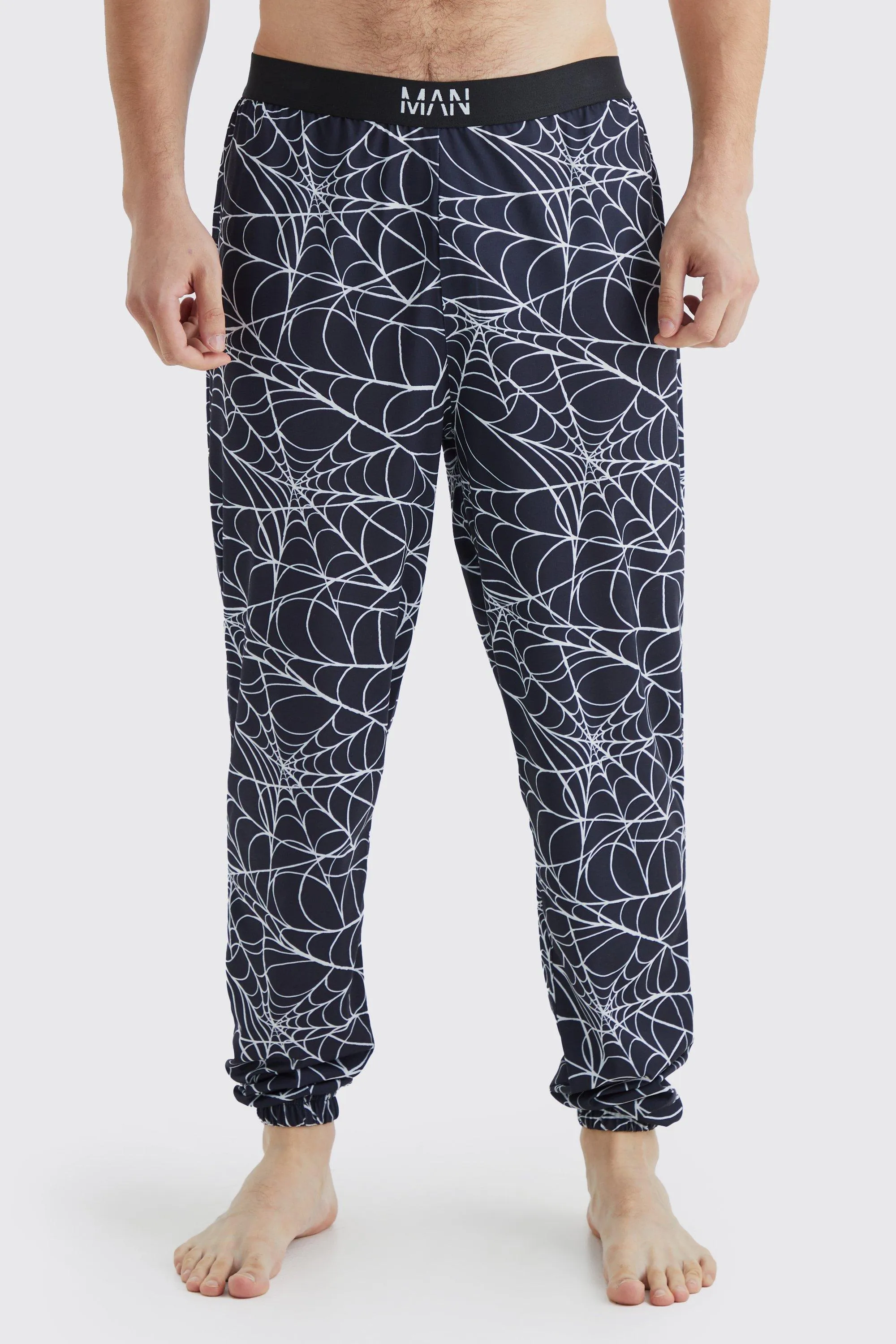 Tall Halloween Spider Web Print Lounge Joggers