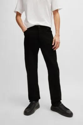 Tapered-fit jeans in black-black stretch denim