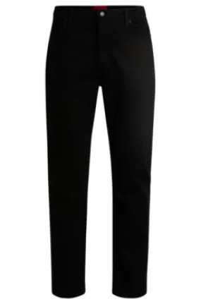 Tapered-fit jeans in black-black stretch denim