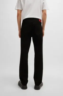 Tapered-fit jeans in black-black stretch denim