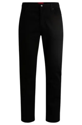 Tapered-fit jeans in black-black stretch denim