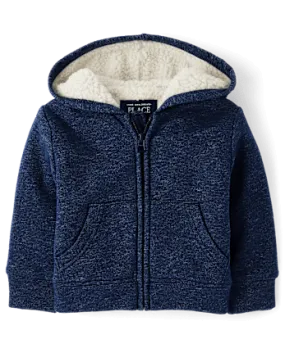 The Children's Place Baby And Toddler Boys Fleece Sherpa Lined Zip Up Hoodie