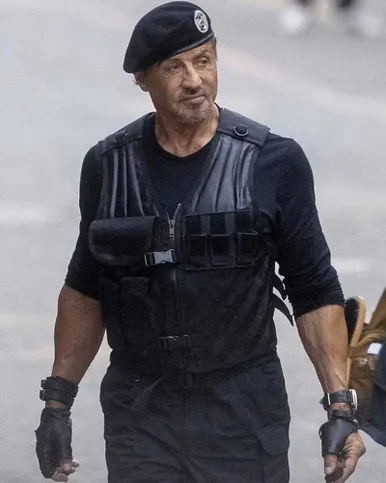 The Expendables 4 Barney Ross Black Leather Vest