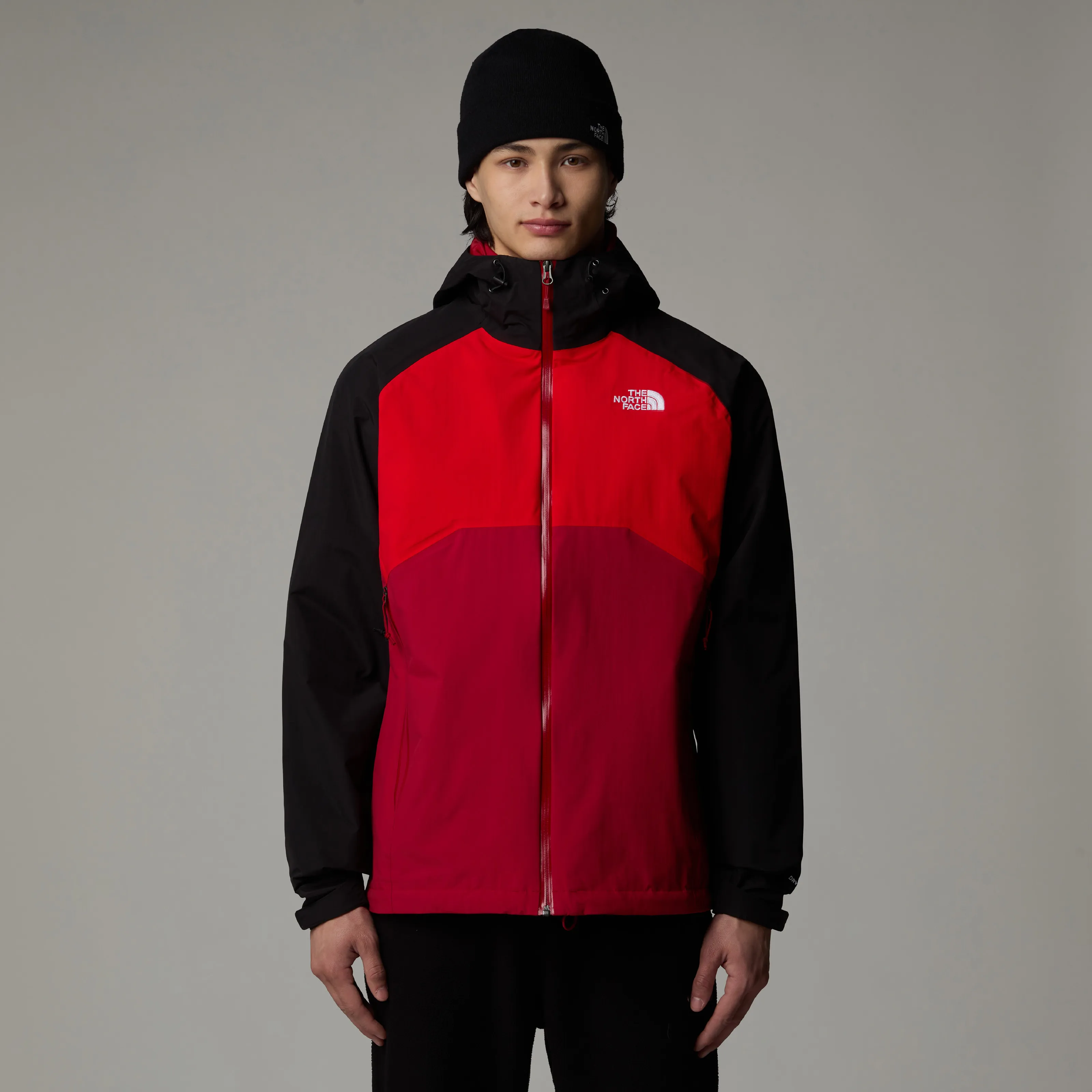 The North Face Men's Stratos Hooded Jacket Garnet Red/High Risk Red/TNF Black | Buy The North Face Men's Stratos Hoode