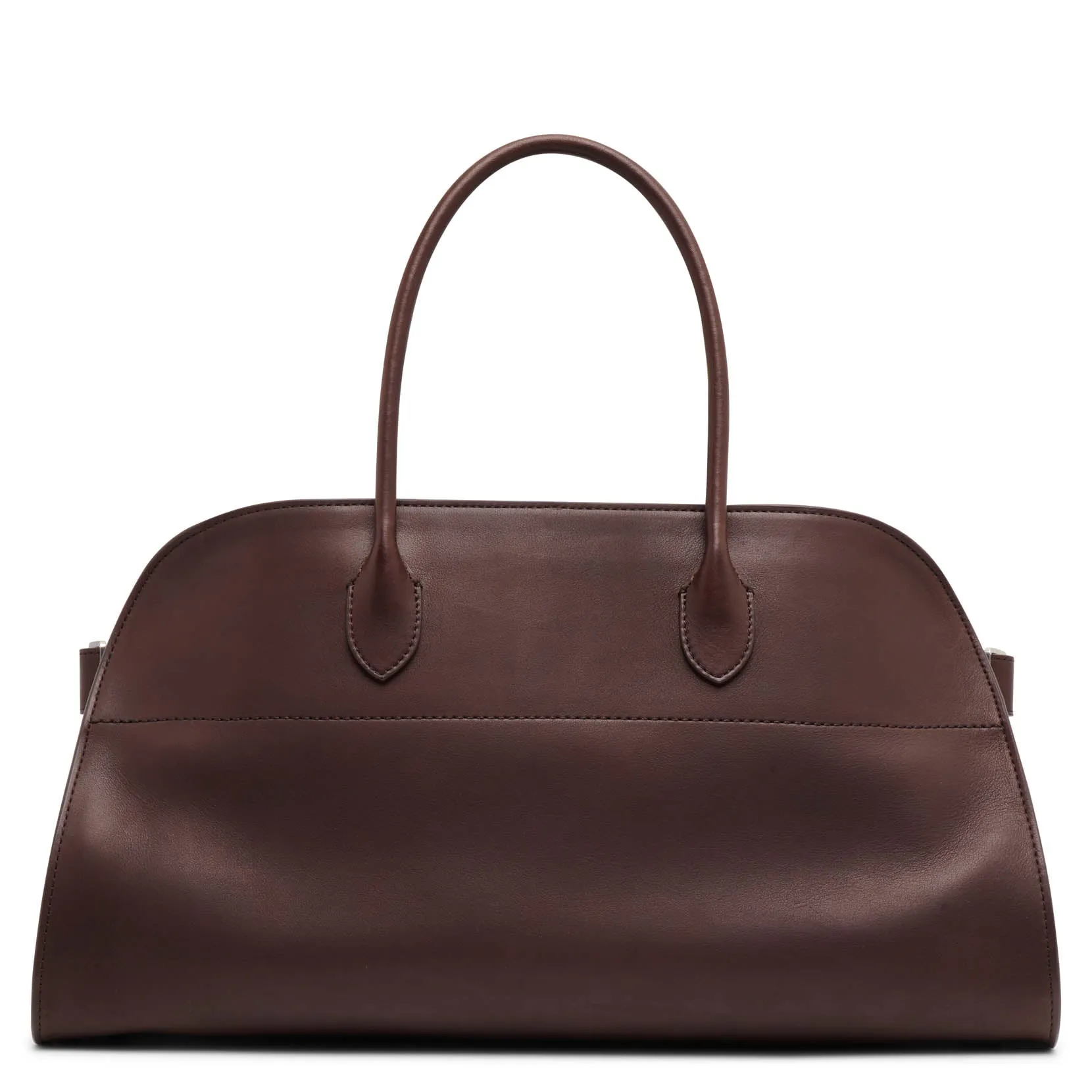 The Row EW Margaux dark brown leather bag