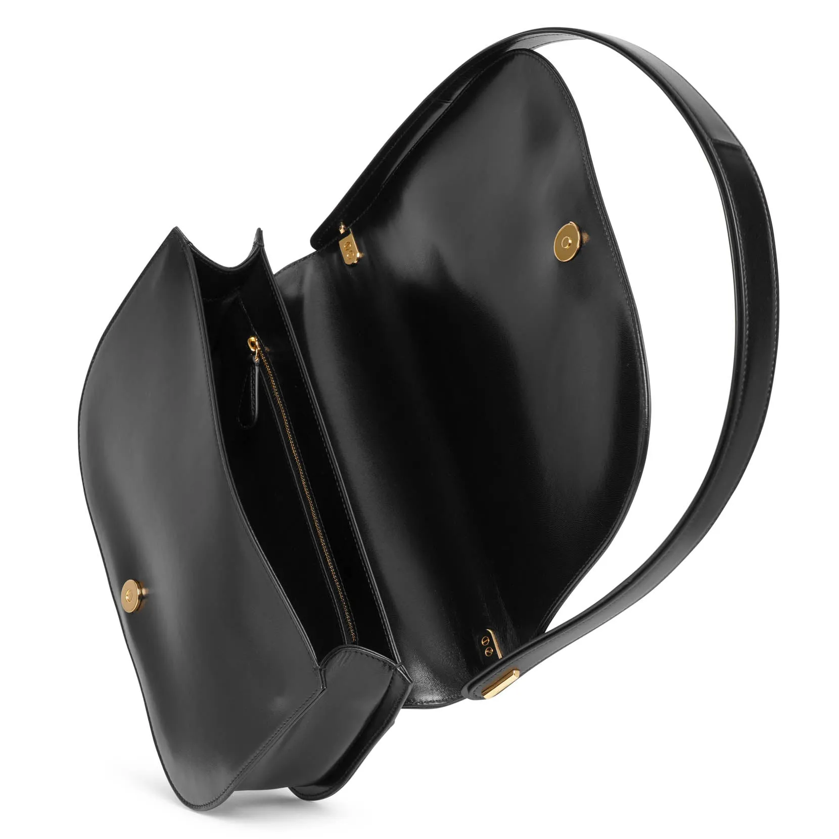 The Row Marion black leather shoulder bag black