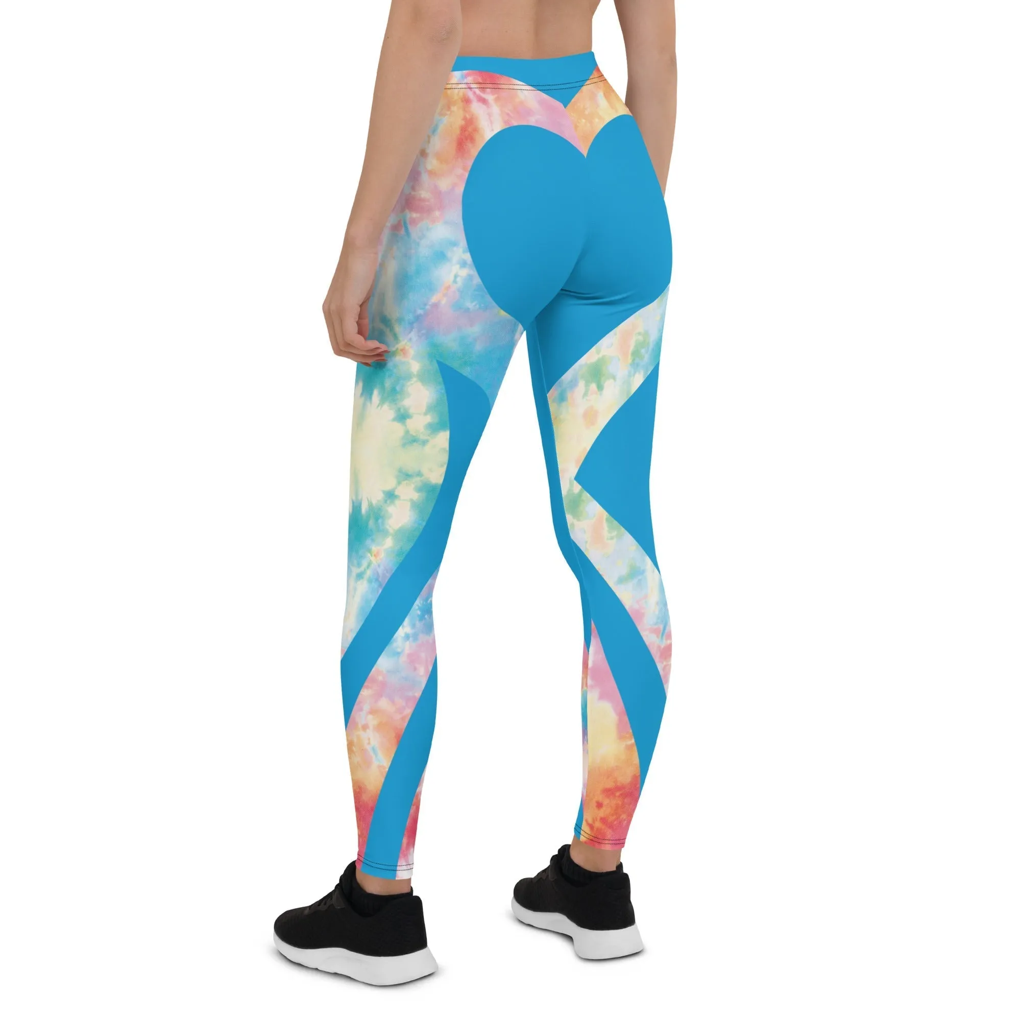 Tie Dye Heart Shaped Leggings