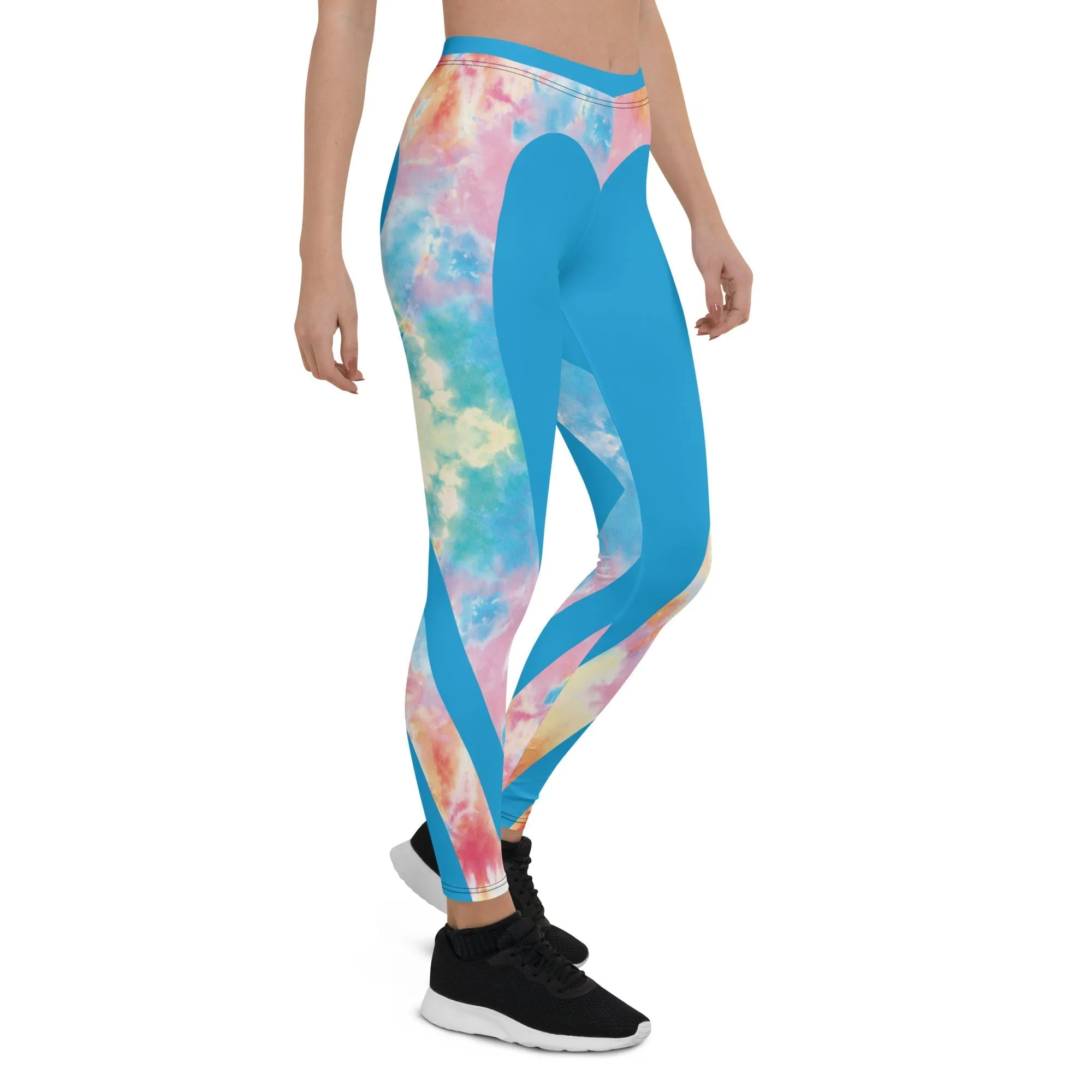 Tie Dye Heart Shaped Leggings