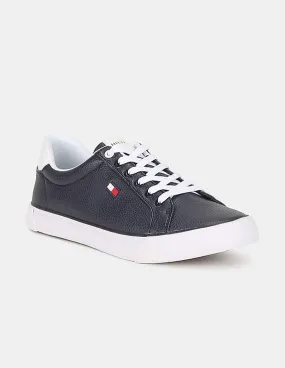 Tommy Hilfiger Men Blue Low Top Textured Lace Up Sneakers