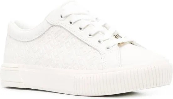 Tommy Hilfiger monogram-embossed low-top sneakers White