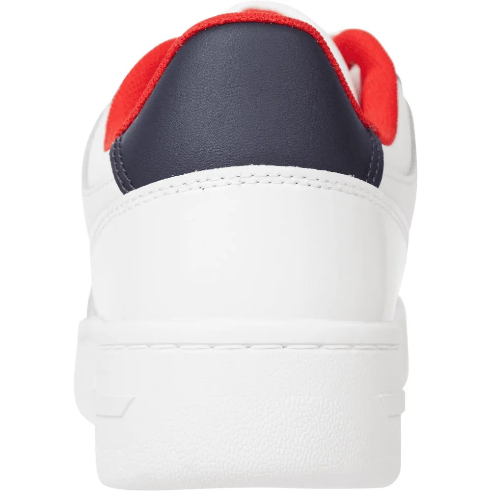 Tommy Hilfiger Retro Glossy Patent Basketball Trainers in White Mix