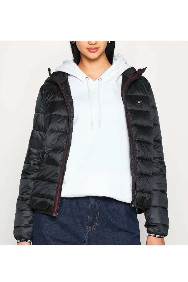 Tommy Hilfiger Women Quilted Hooded Jacket Black