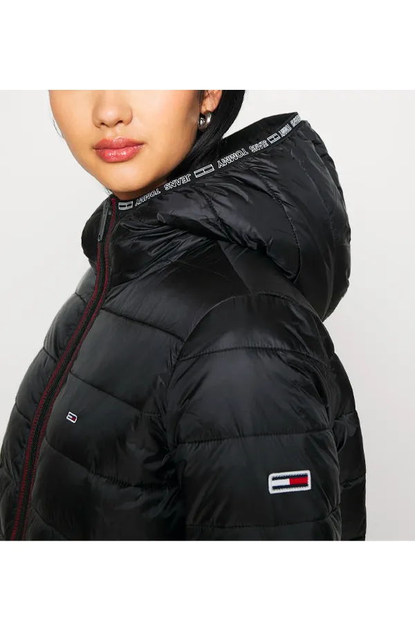 Tommy Hilfiger Women Quilted Hooded Jacket Black