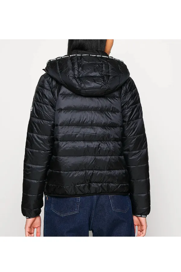 Tommy Hilfiger Women Quilted Hooded Jacket Black