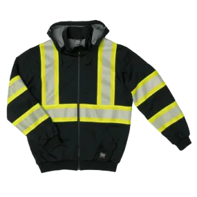 Tough Duck Men's Thermal Lined C1 Hi-Vis F-Zip Safety Hoodie