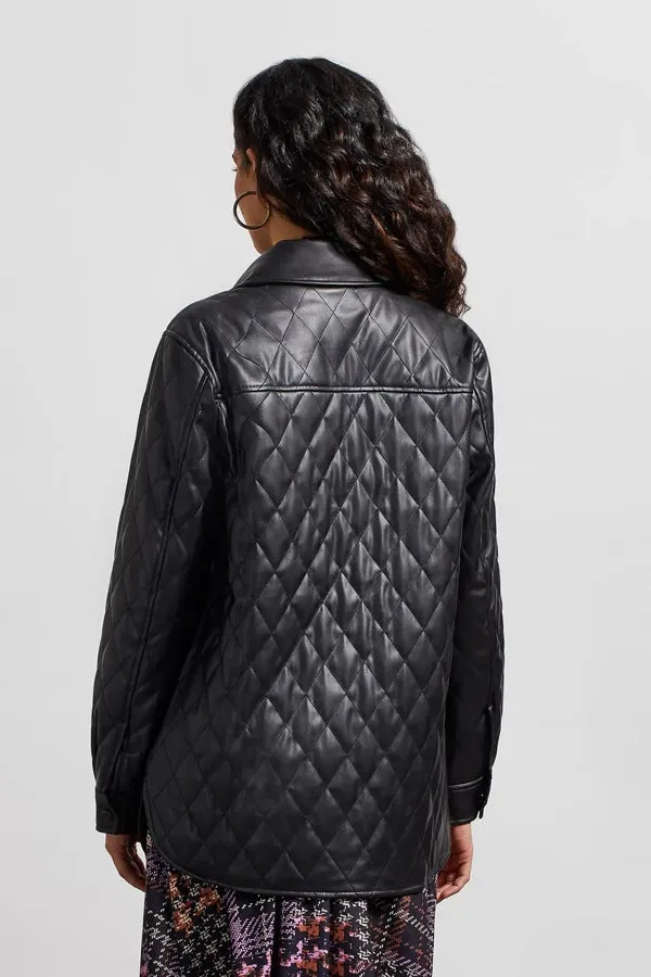 Tribal Quilted Vegan Leather Jacket