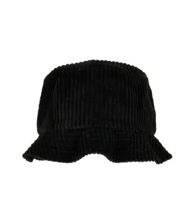 Unisex adult corduroy bucket hat black Flexfit