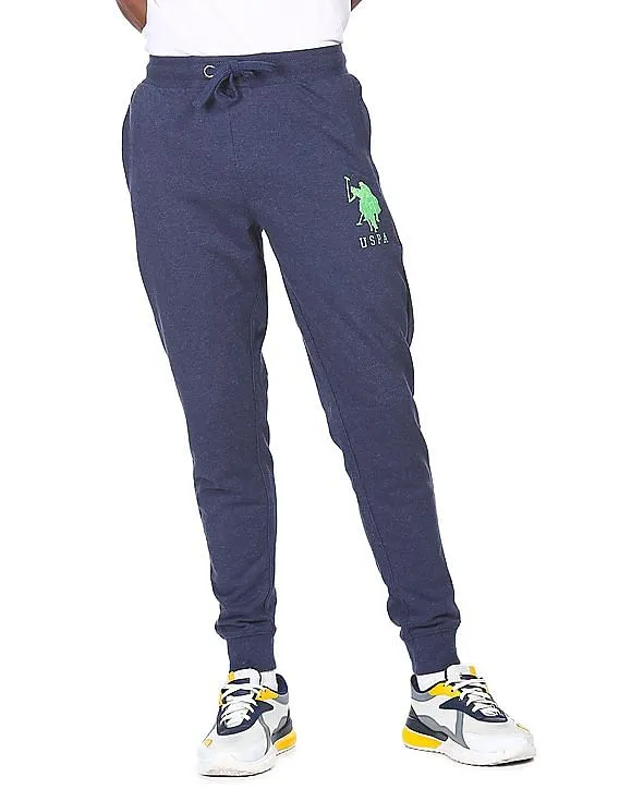 U.S. Polo Assn. Men Navy Elasticized Waist Heathered Joggers