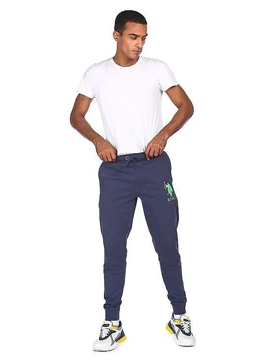 U.S. Polo Assn. Men Navy Elasticized Waist Heathered Joggers