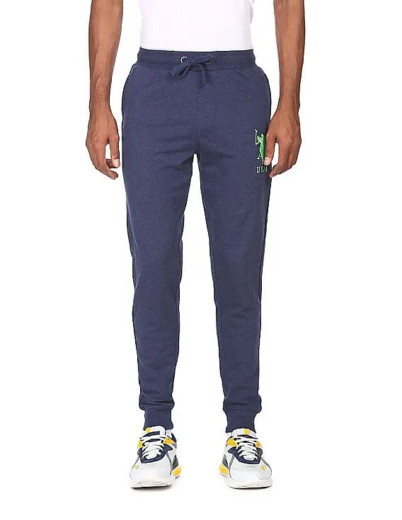 U.S. Polo Assn. Men Navy Elasticized Waist Heathered Joggers