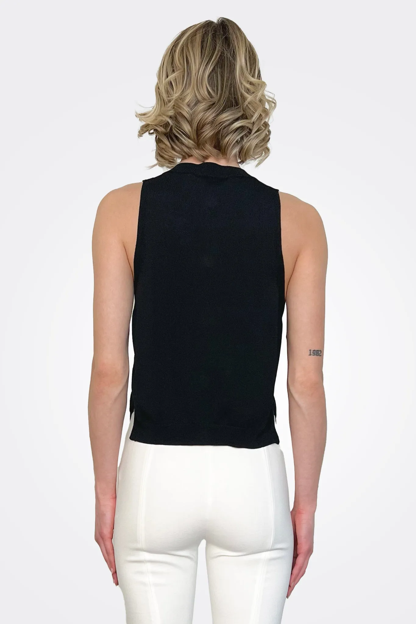 V Neck Waistcoat - Nero