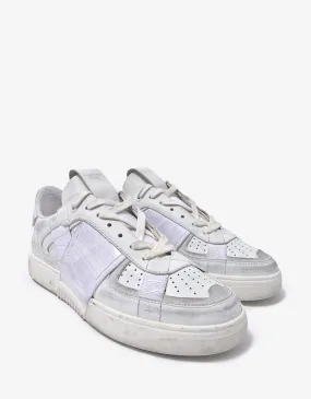 Valentino Garavani White Distressed VL7N Trainers with Bands