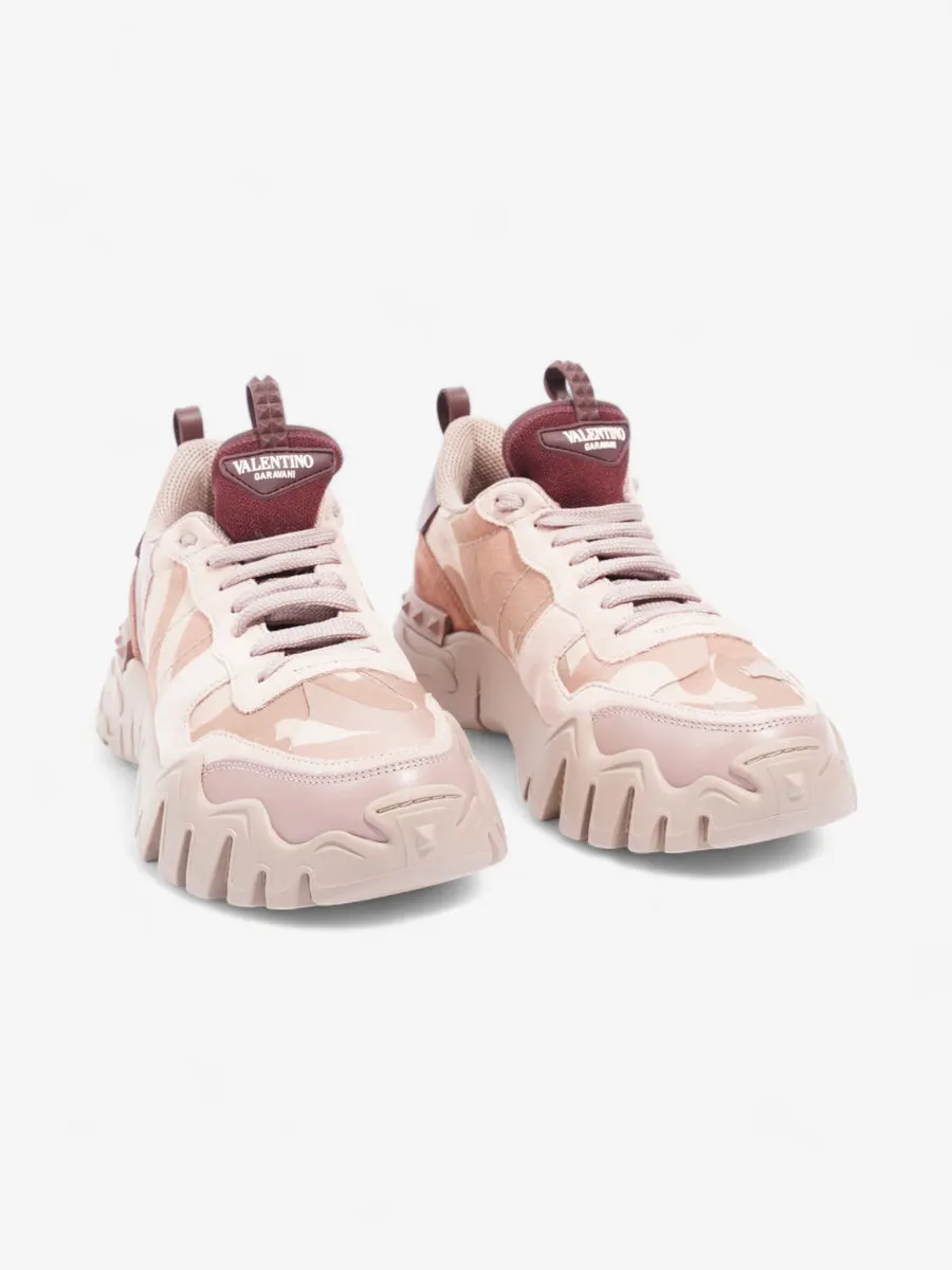 Valentino Rockrunner Plus Sneakers Pink Camouflage  Suede EU 38 UK 5