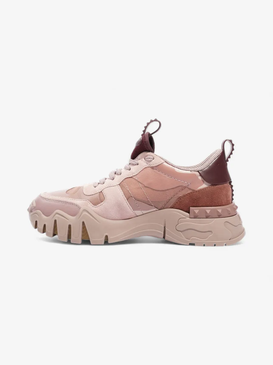 Valentino Rockrunner Plus Sneakers Pink Camouflage  Suede EU 38 UK 5