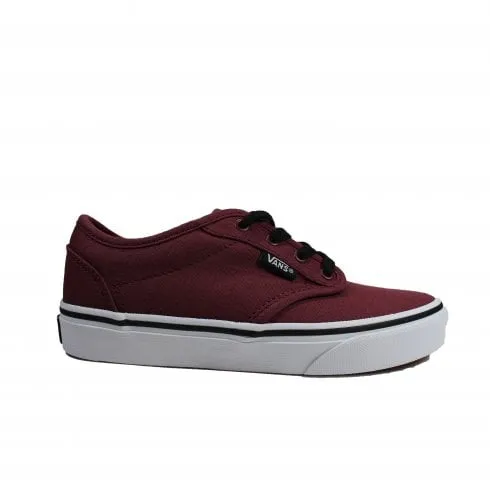 Vans YT Atwood | Oxblood/Black Canvas | Childrens Lace Up Sneakers