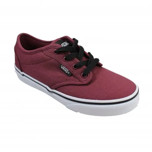 Vans YT Atwood | Oxblood/Black Canvas | Childrens Lace Up Sneakers