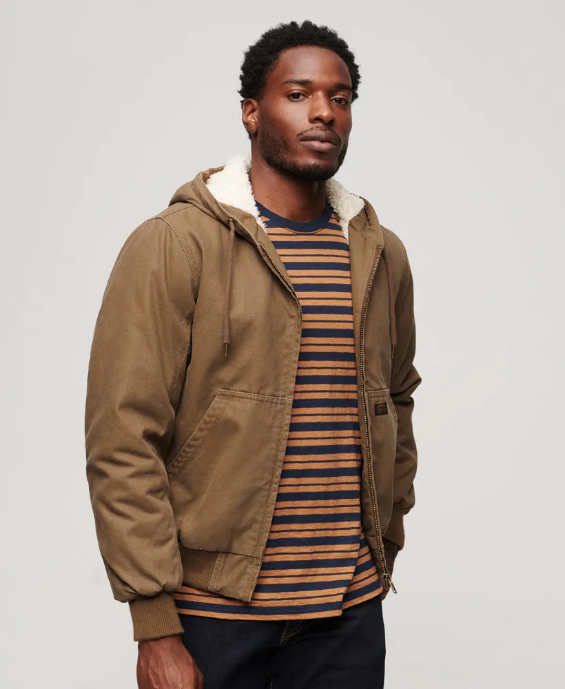 Vintage Workwear Hooded Bomber | Denim Co Tobacco