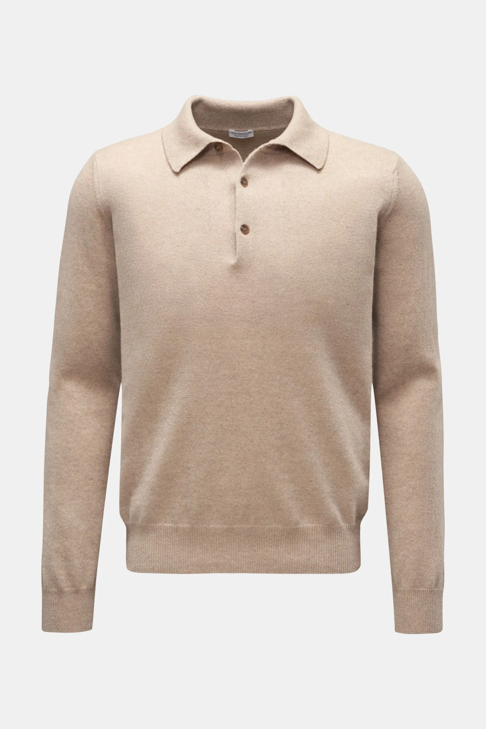 VON BRAUN cashmere knit polo beige