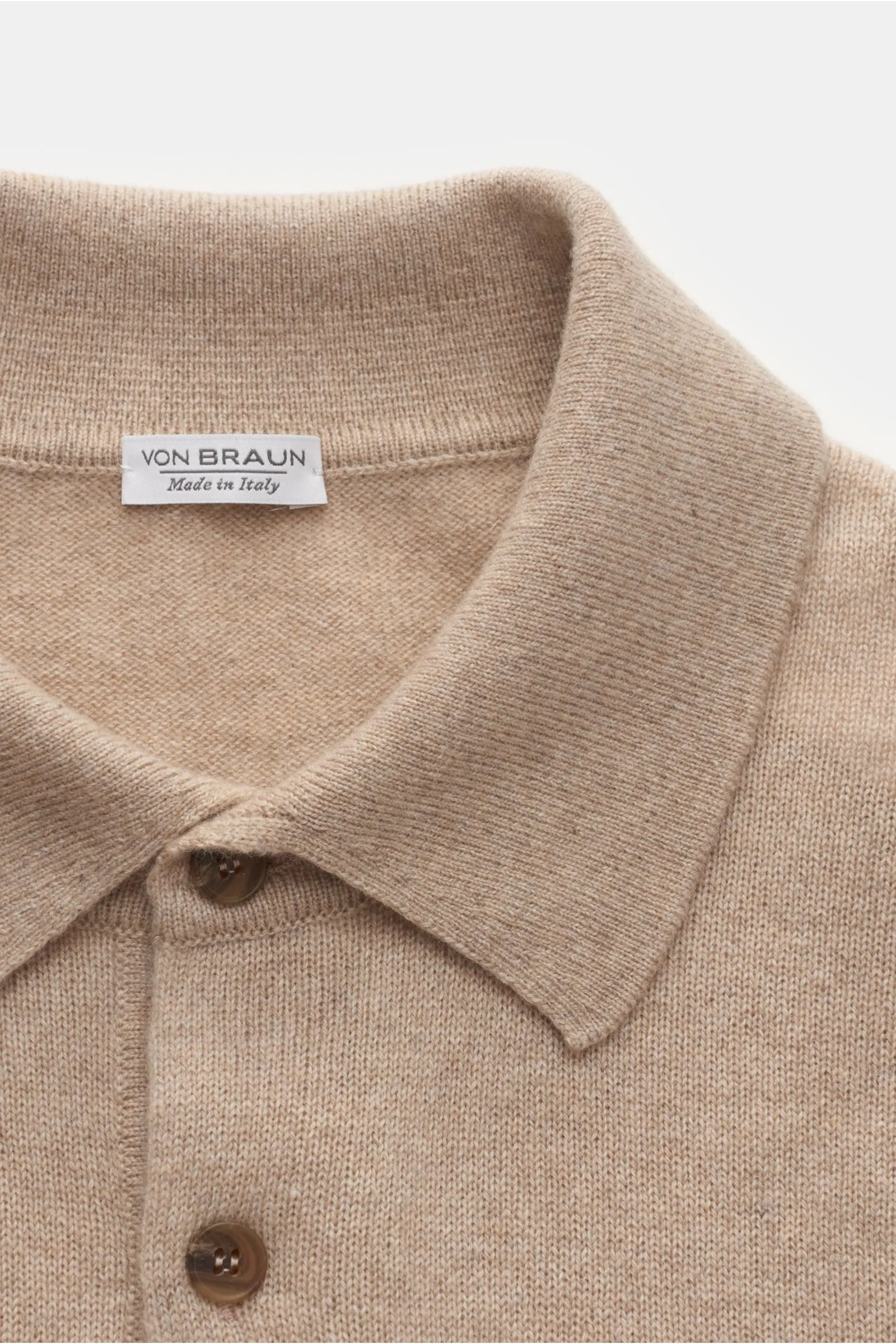 VON BRAUN cashmere knit polo beige