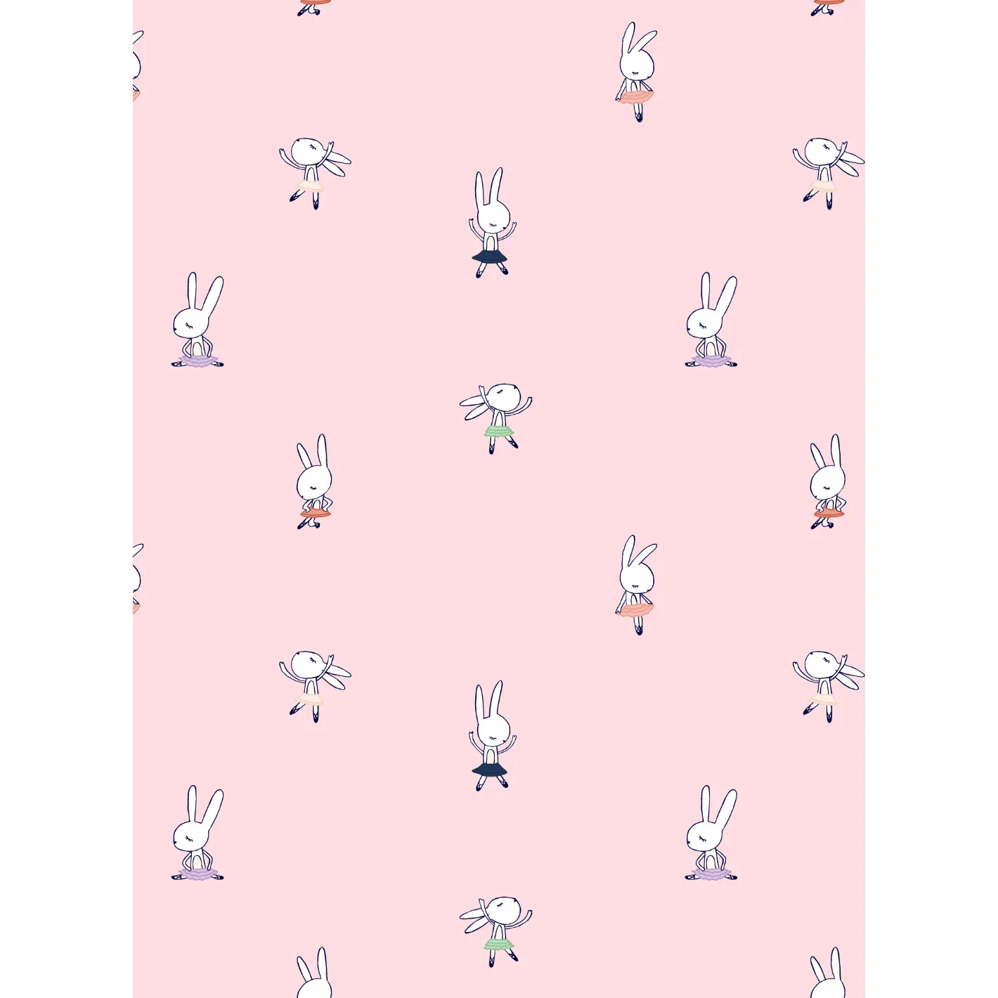 WallShoppe Tea Collection Ballet Bunnies Traditional Wallpaper, Ballet Slipper