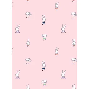 WallShoppe Tea Collection Ballet Bunnies Traditional Wallpaper, Ballet Slipper