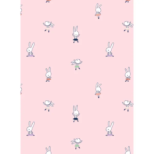 WallShoppe Tea Collection Ballet Bunnies Traditional Wallpaper, Ballet Slipper